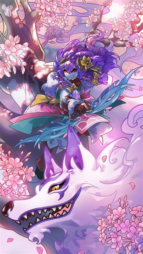 Spirit Blossom Aphelios Blue Pink Fantasy Man Girl Lol Hd