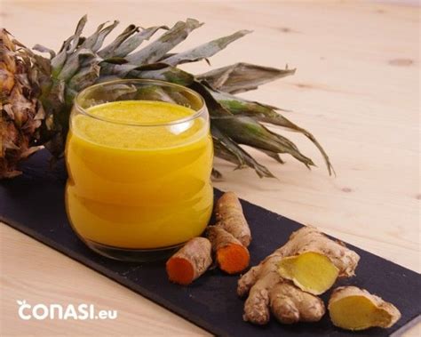 Receta De Zumo De Piña Jengibre Y Cúrcuma Blog Conasi Receta Jengibre Y Curcuma Zumo De