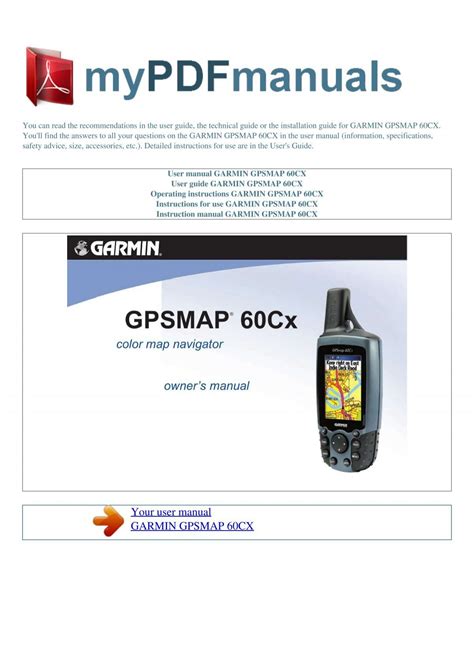 User Manual Garmin Gpsmap 60cx My Pdf Manuals