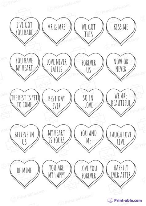 80 Free Conversation Hearts Printable Print Able