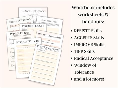 Dbt Workbook Dbt Coping Skills Therapy Worksheets For Distress