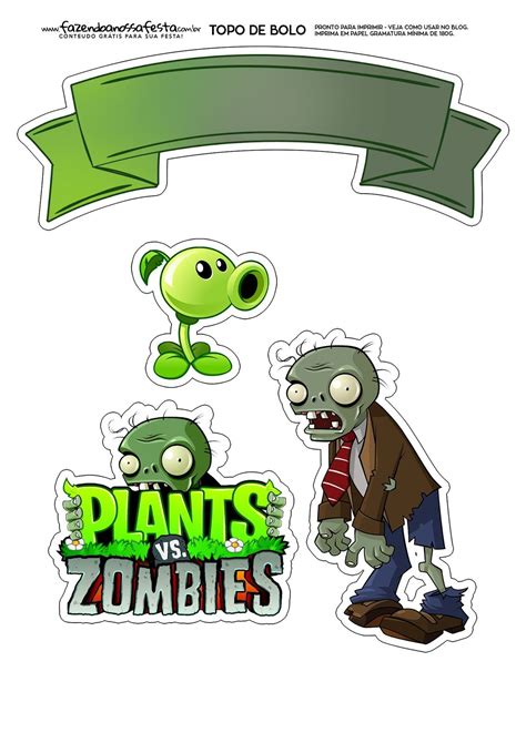 Plants Vs Zombies Free Printable Toppers For Cakes