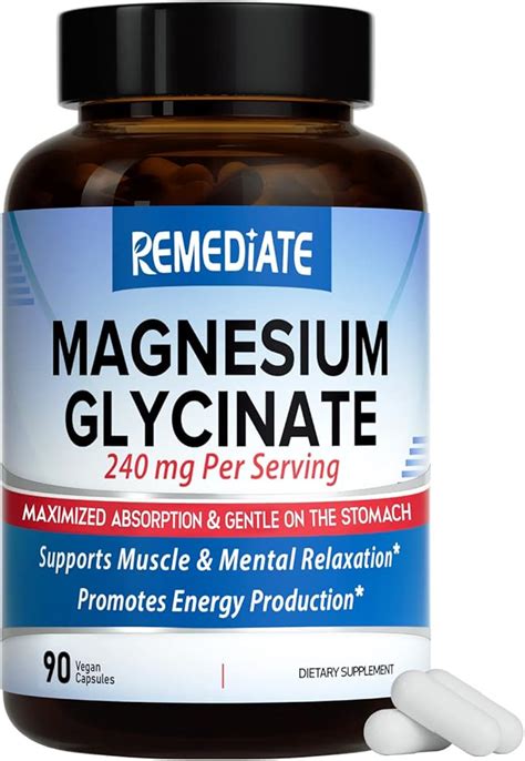 Amazon Magnesium Glycinate By Remediate Fully Chelated Magnesium