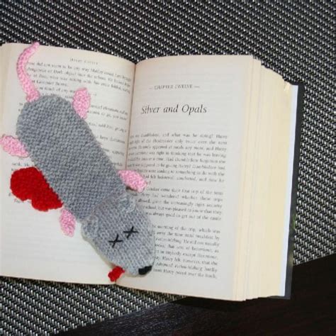 Squashed Rat Knitted Bookmark Knitting Pattern By Amalia Samios Knitting Patterns In 2023