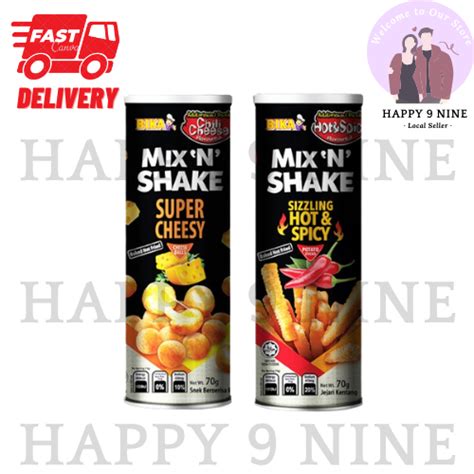 BIKA Mix N Shake Sizzling Hot And Spicy Potato Sticks G BIKA Mix N Shake Super Cheesy Chili