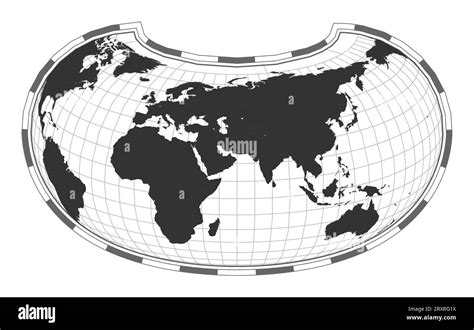 Vector World Map Armadillo Projection Plain World Geographical Map