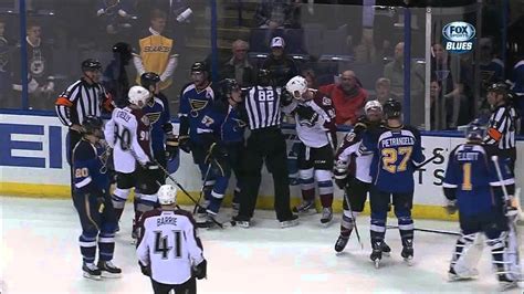 Scrum End 1st Backes Perron McLeod April 23 2013 Colorado Avalanche