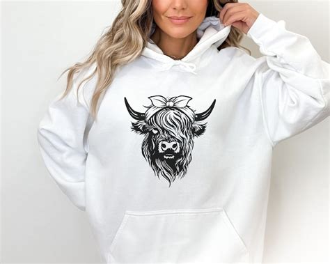 Cow Hoodie Highland Cow Hoodie Country Hoodie Western Etsy