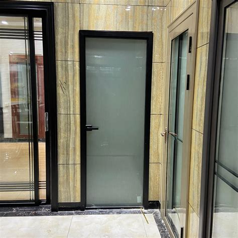 Aluminum Swing Door Slim Narrow Frame Glass Door Interior Swing