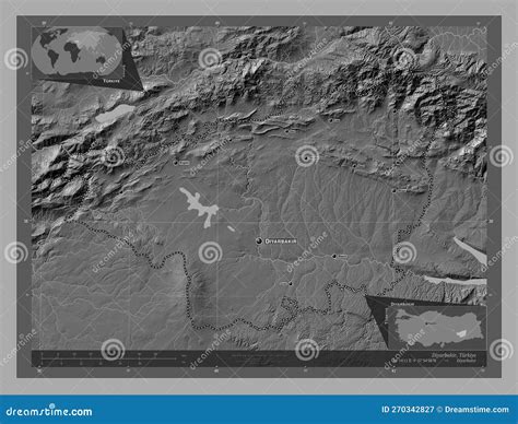 Diyarbakir Turkiye Bilevel Labelled Points Of Cities Stock