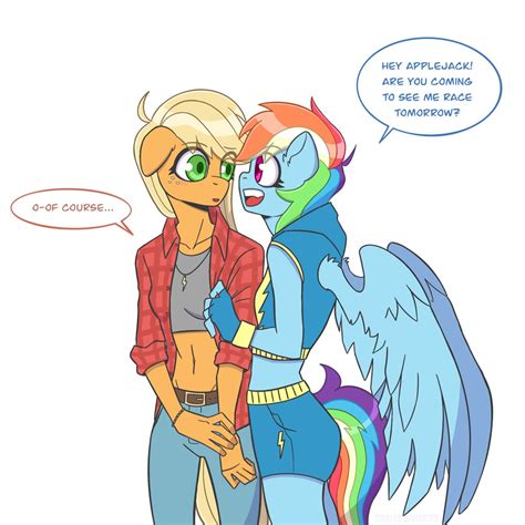 3169485 Safe Artistshallowwin Derpibooru Import Applejack Rainbow Dash Anthro Earth