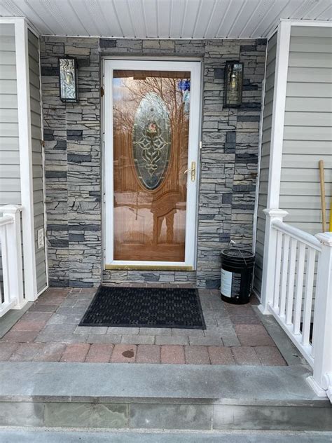 Anthonys Faux Stone Around The Front Door Design Genstone