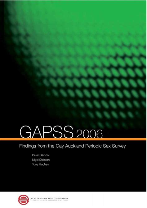 Findings From The Gay Auckland Periodic Sex Survey New Zealand