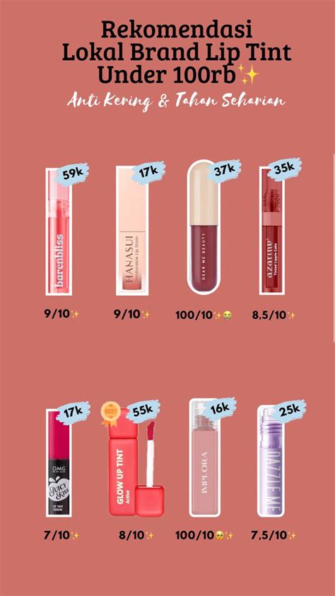 Rekomendasi Lip Tint Under 100k Di 2024 Perawatan Bibir Produk