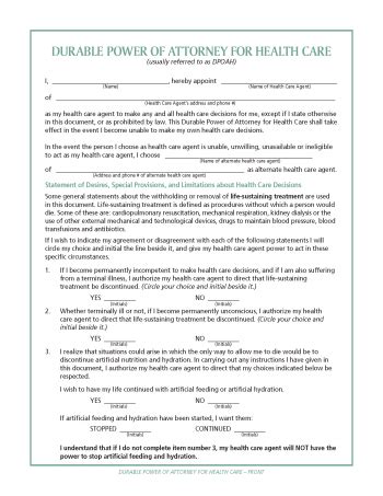 Free New Hampshire Advance Directive Form Medical POA Living Will PDF