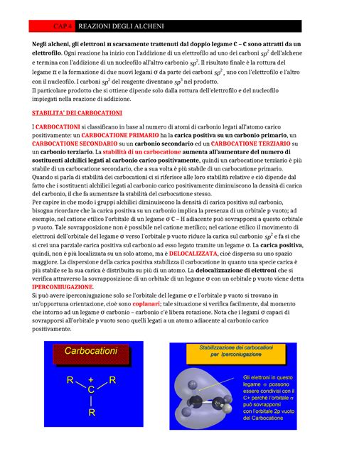 Cap Riassunto Chimica Negli Alcheni Gli Elettroni Scarsamente