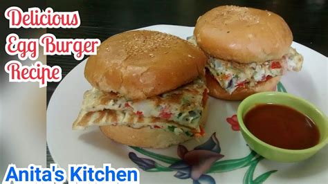 Egg Burger Recipe Breakfast Buns Bun Omelette Anda Pav Youtube