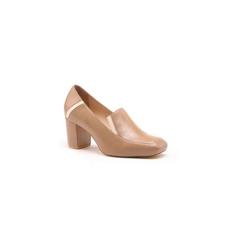 Buy OCEEDEE Frida Nude Solid Leather Heels Online