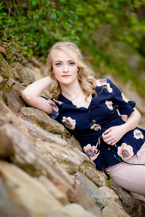 Paris Mountain Photography Ga Waterfall Senior Portrait Session