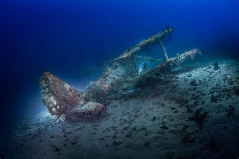 World War II Mitsubishi Bi Plane Wreck Near Rabaul Papua New Guinea