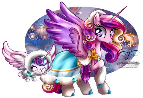 Winter Pony Princess Cadence And Flurry Heart By Tiffanymarsou On