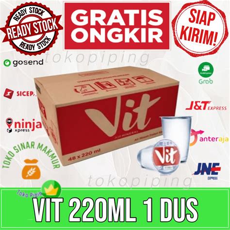 Jual VIT Air Mineral 220ml 1 Dus Isi 48 Gelas Shopee Indonesia