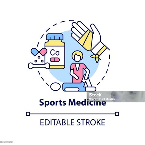 Ilustración De Icono Del Concepto De Medicina Deportiva Y Más Vectores
