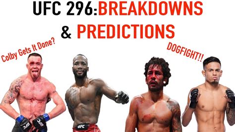 Ufc 296 Breakdowns And Predictions Youtube