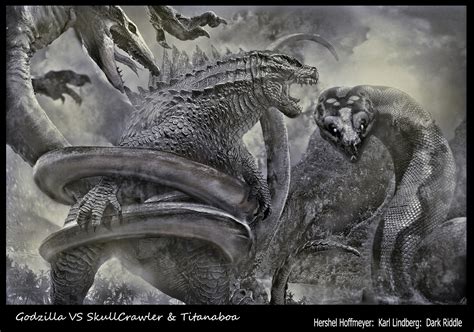 Godzilla Vs Skullcrawler And Titanoboa By Darkriddle1 On Deviantart