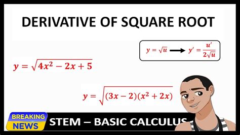 The Derivative Of A Square Root Youtube