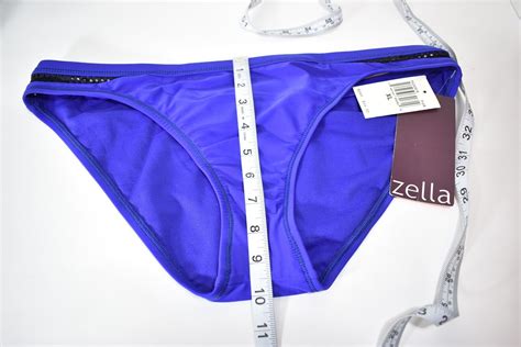 Women S Zella Blue Mesh Insert Bikini Bottom Size XL EBay