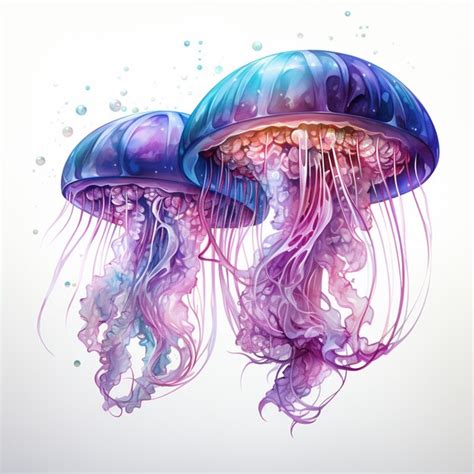 Premium AI Image There Are Two Jellyfishs Floating In The Water With