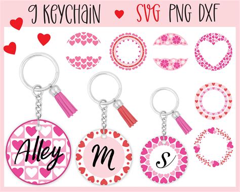 Valentine Keyring Svg Keychain Svg Heart Keychain Svg Heart Etsy