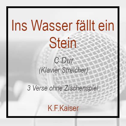 Ins Wasser fällt ein Stein C Dur Gemeindeversion Instrumentalplayback