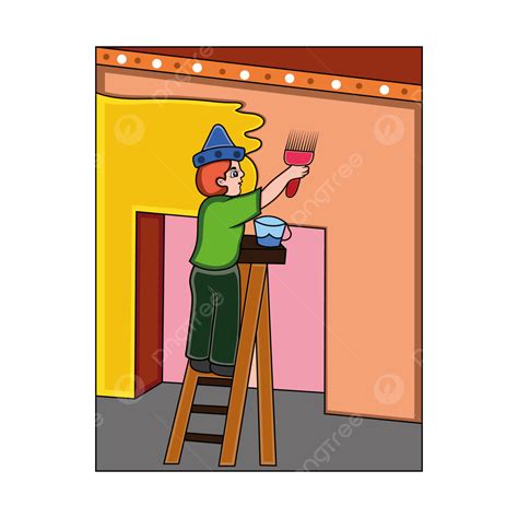 Paint Brushes Clipart Png Images Person Painting A House With Brush