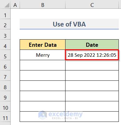 How To Auto Populate Date In Excel When Cell Is Updated 2 Methods