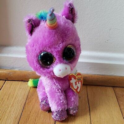 Ty Beanie Boo Rosette Unicorn Cat Inch Purple Rainbow Plush Stuffed