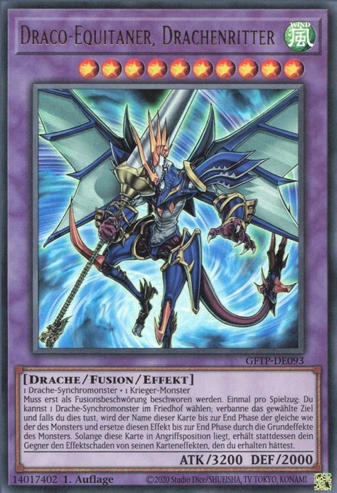 Recollectibles Sammelkarte Yugioh Karte Draco Equitaner Drachenritter