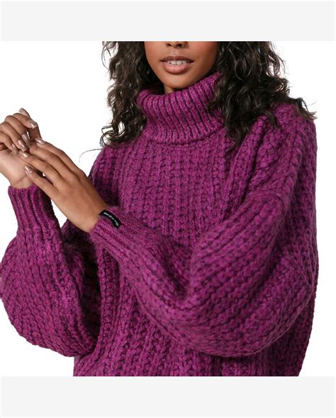 Riachuelo Blusa Feminina Biamar Tricot Oversized Gola Alta Roxo