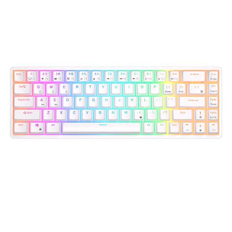 RK61 Mechanická klávesnice 60 HOT SWAP Blue bílá 3 bezdrátové režimy Allegro