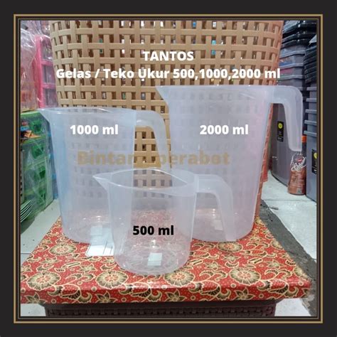 Jual TANTOS Gelas Teko Ukur Plastik 500 1000 2000 Ml Gelas Takar