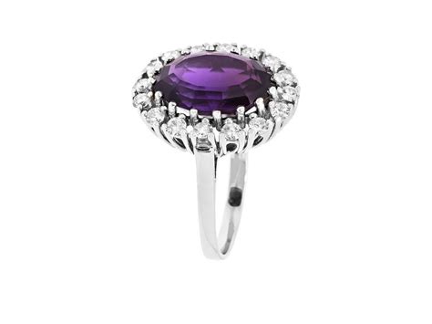 Damen Ring K Wei Gold Mit Amethyst Und Brillanten Wie Neu Kaufen