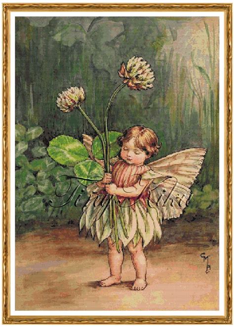 White Clover Fairy Cicely Mary Barker Counted Cross Stitch Etsy