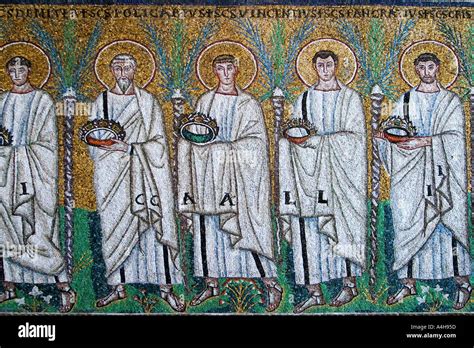 Procession of the Saints mosaic from Sant Apollinare Nuovo Ravenna Stock Photo: 2038108 - Alamy