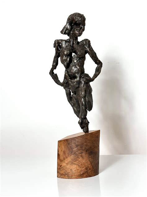 Escultura Torso Femenino Desnudo De Bronce Brutalista Original Firmada