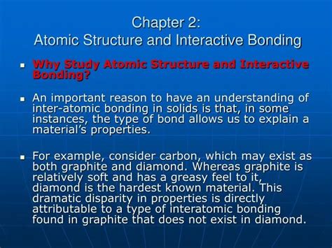 Ppt Chapter Atomic Structure And Interactive Bonding Powerpoint