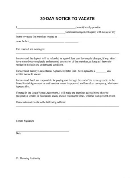 Free Day Notice For Landlord Template Doc Example Being A Landlord