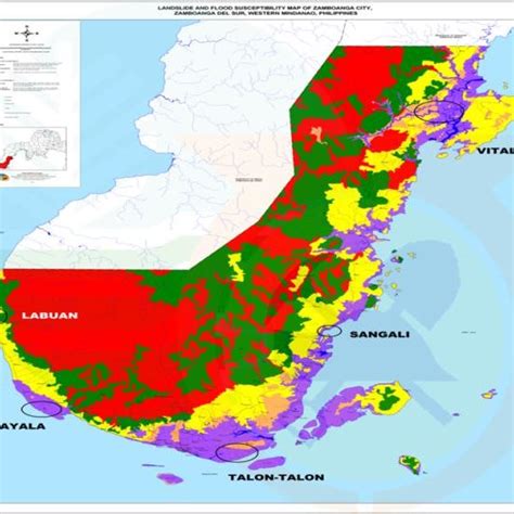 Landslide and flood susceptibility map of Zamboanga city (Mines and ...