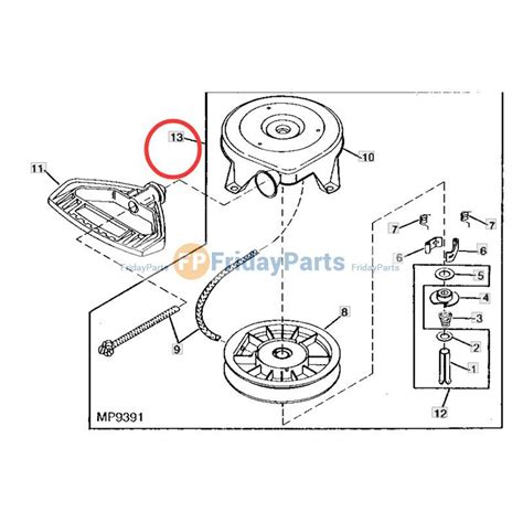 Recoil Starter Am118523 For Tecumseh Engine Hmsk80 155568v John Deere