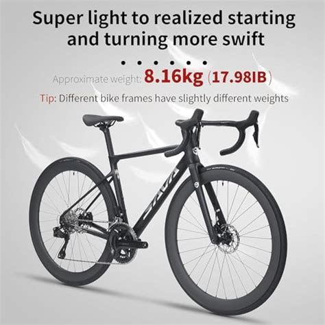 SAVADECK Carbon Road Bike Lightweight 24 Speed Black Peach Frog